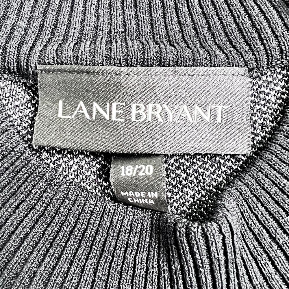 Lane Bryant Long Sleeve Colorblock Pullover Knit Sweater Lightweight Black Gray - Picture 7 of 9